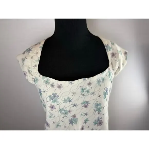 Liz Claiborne vintage Fresh Picked layered floral dress women's size 10 petite - Picture 3 of 8